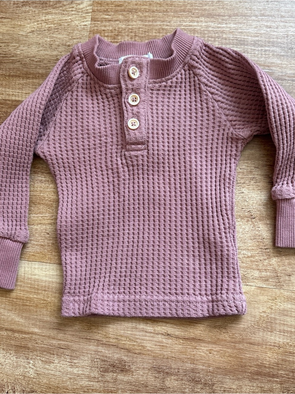 Jamie Kay Waffle Knit Long Sleeve 0-3m Mauve Organic Cotton